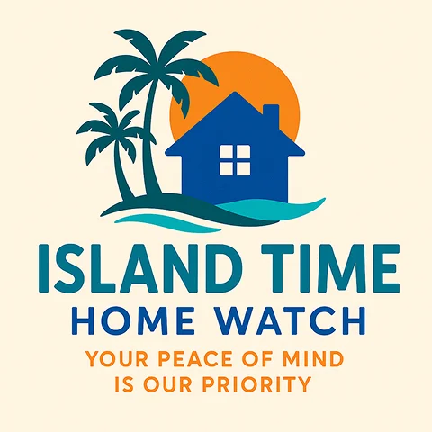 A logo of island time home watch